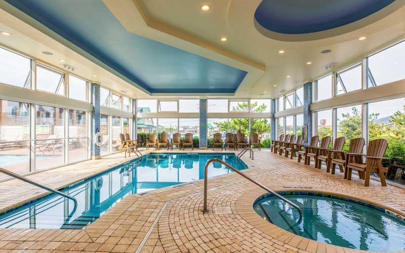 Indoor heated saltwater pool and spa